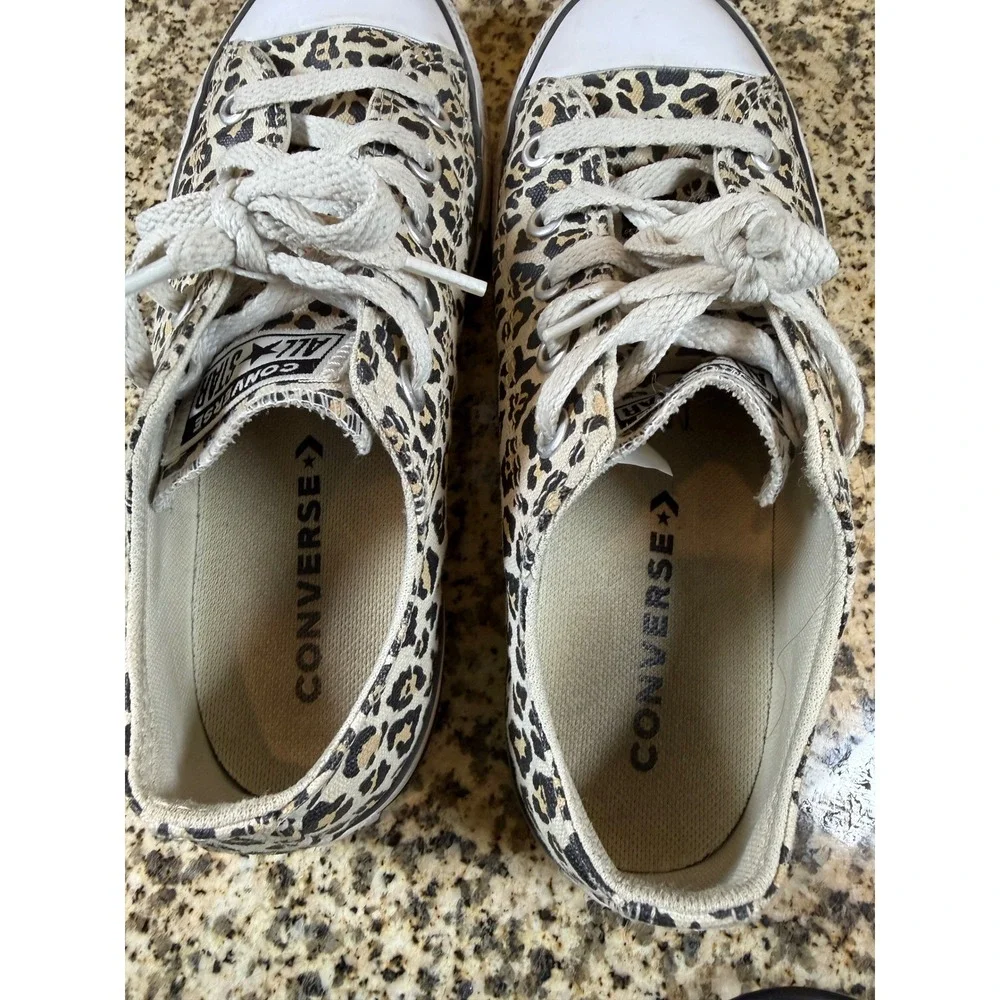 Converse Chuck Taylor All Star Leopard Print Low Top Kids Sneakers Size 2